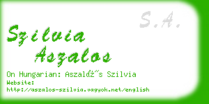 szilvia aszalos business card